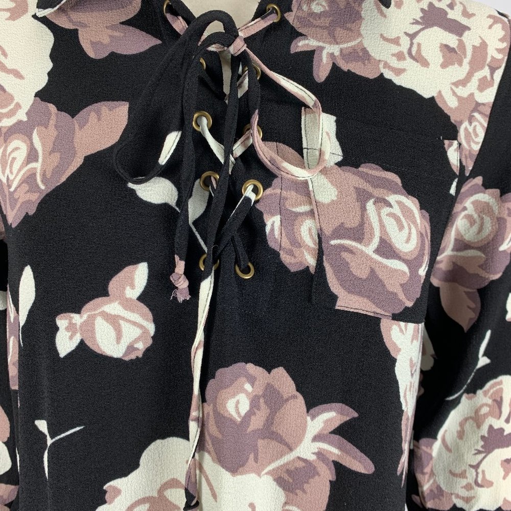 Mud pie Small Floral Long Sleeve Shirt Dress Roses - Picture 4 of 6